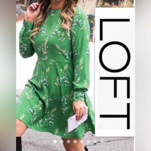 Green floral LOFT dress